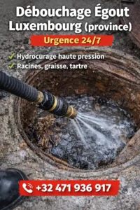 Débouchage égout Luxembourg province – hydrocurage haute pression urgence