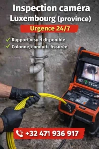 Inspection caméra canalisation Luxembourg province – diagnostic précis des colonnes et conduites